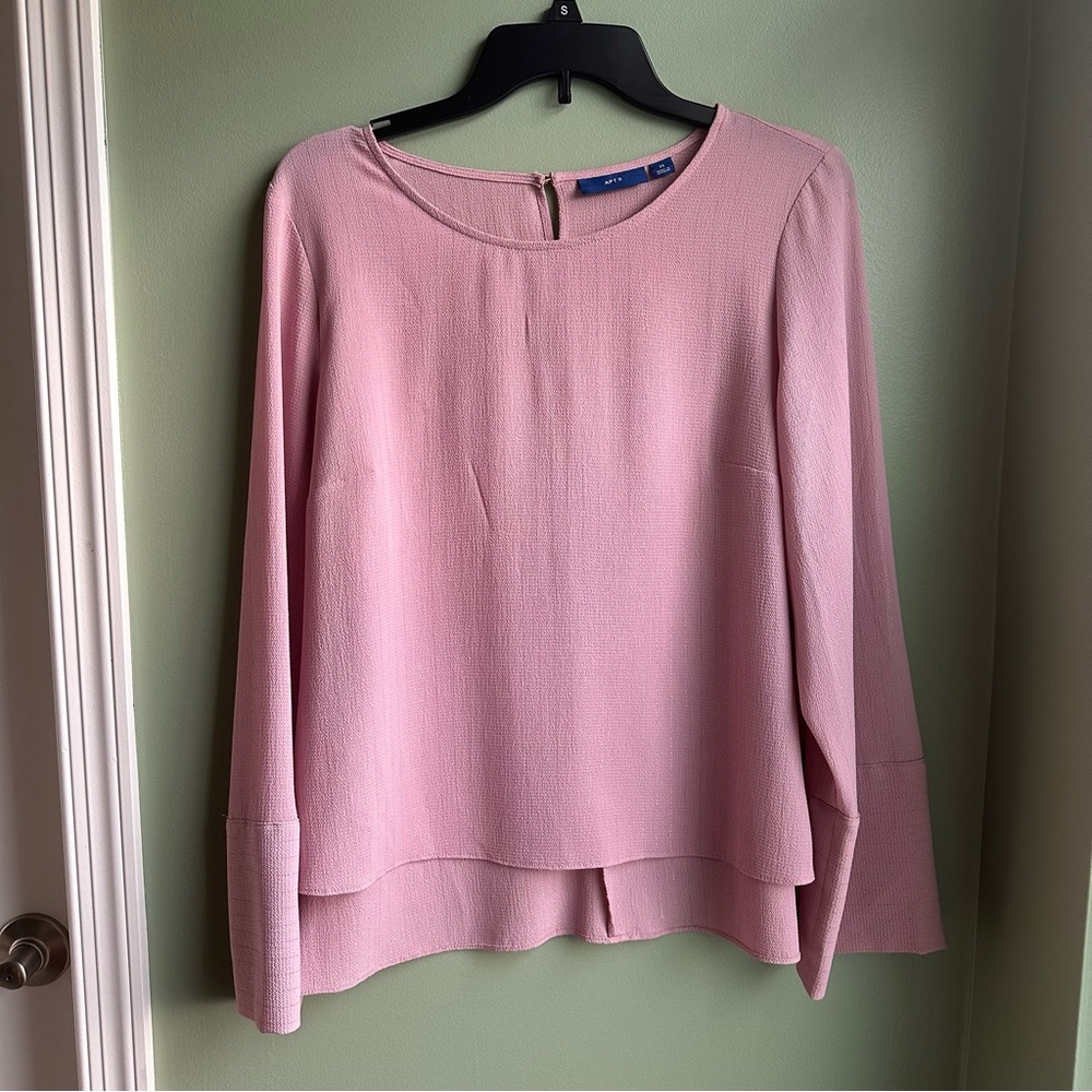 Lightweight Pink Long-sleeve Blouse like new